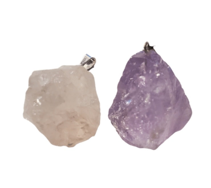 Rough crystal pendents