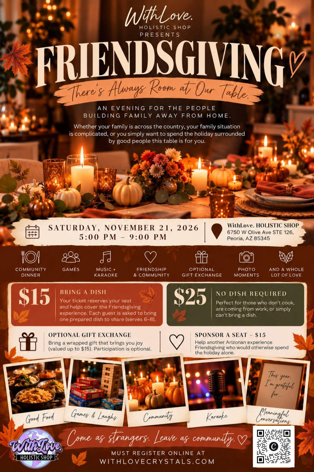 WithLove. Friendsgiving 2026 | Come Alone. Leave With Community.