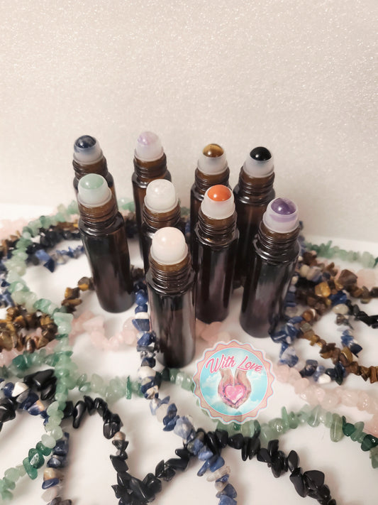 Intention oils with crystals